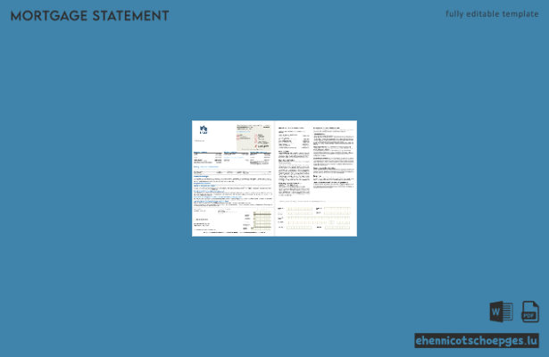 USAA Bank Hypothekenabrechnung (USA) im Word- und PDF-Format, 2 Seiten, Beispielvorschau